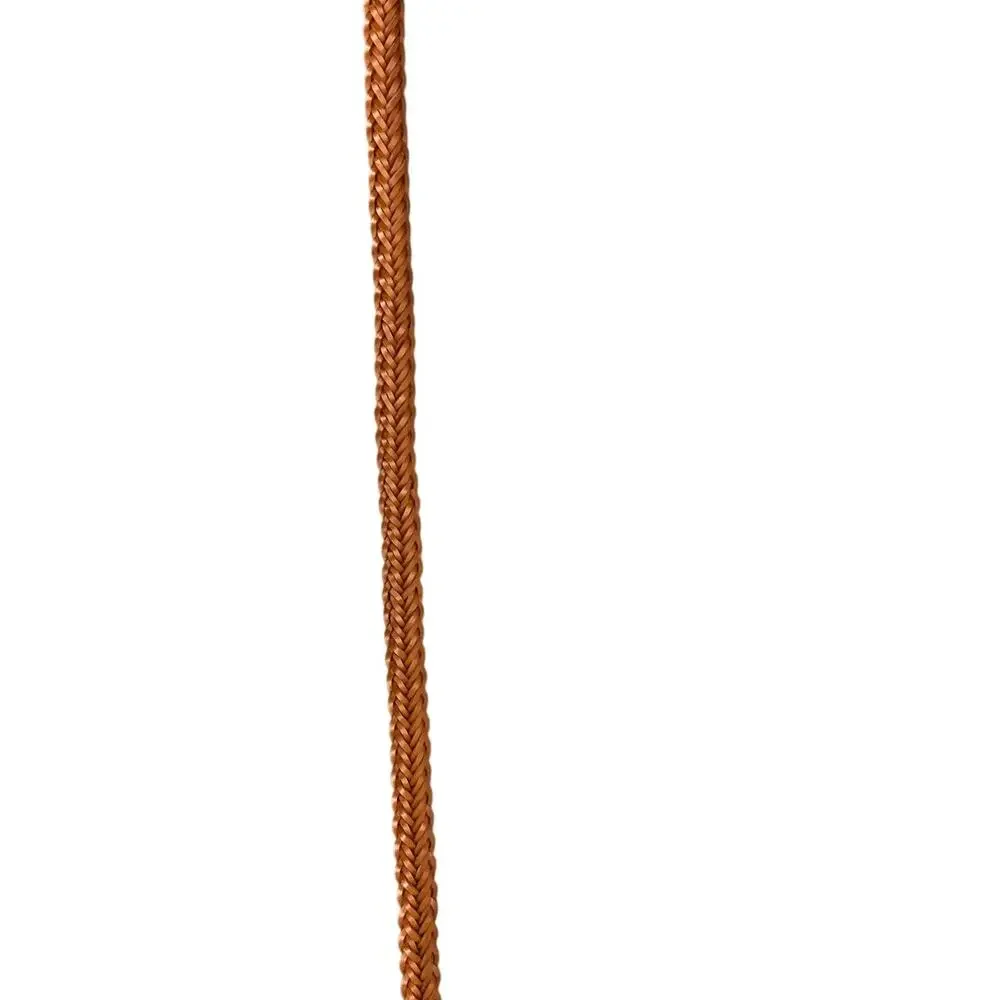 Brown Genuine Leather Braided Belt Brass Buckle Women 34”-38”